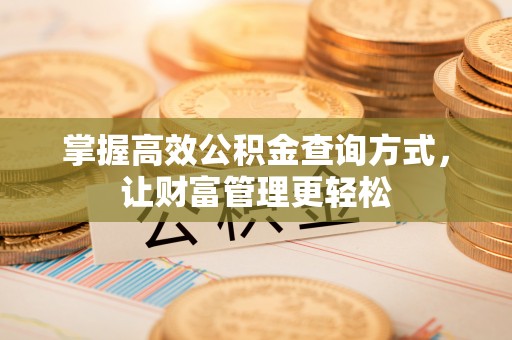 礁溪掌握高效公积金查询方式，让财富管理更轻松